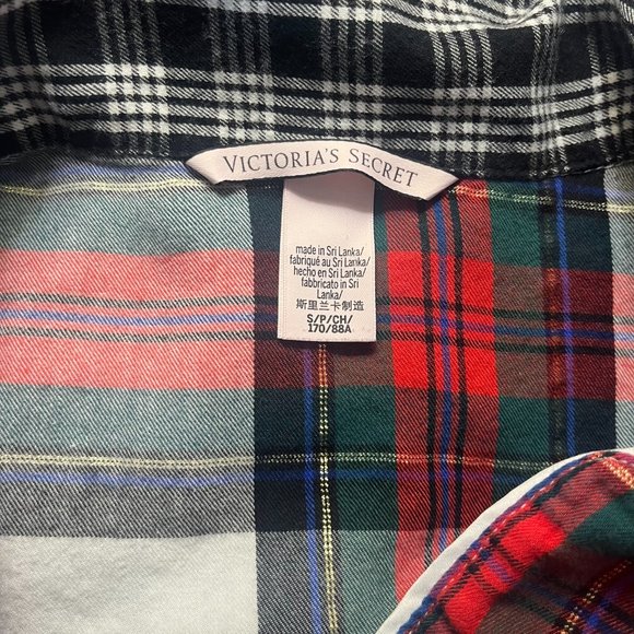 Victorias Secret Flannel Sleep Romper Rhinestones Small - Picture 4 of 5